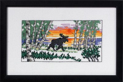 click here to view larger image of Silhouette Moose (counted cross stitch kit)