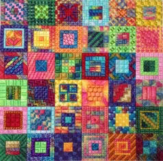 click here to view larger image of Calypso Squares (counted canvas chart)