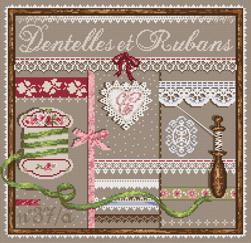 click here to view larger image of Dentelles et Rubans KIT - Aida (counted cross stitch kit)