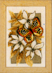 click here to view larger image of Butterfly on Flowers III (counted cross stitch kit)