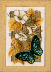 click here to view larger image of Butterfly on Flowers II (counted cross stitch kit)