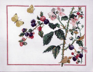 click here to view larger image of Butterfly and Blackberries (counted cross stitch kit)