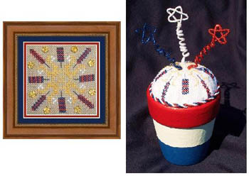 click here to view larger image of Patriotic Square and Pincushion (chart)