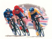 click here to view larger image of Cycle Race - Sporting Scenes - Aida (counted cross stitch kit)