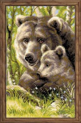 click here to view larger image of Bear with Cub (counted cross stitch kit)
