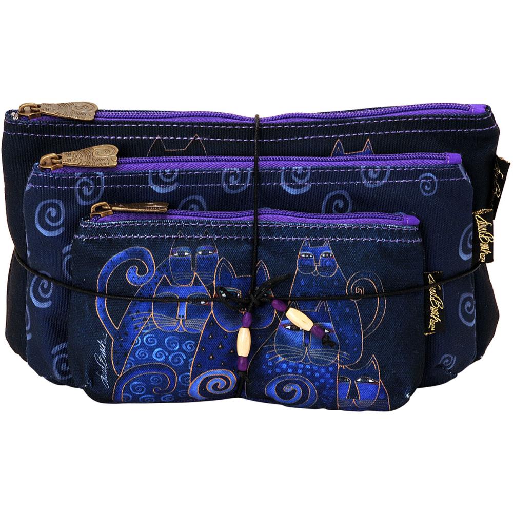 click here to view larger image of Indigo Cats - Cosmetic Bag Set of Three (accessory)