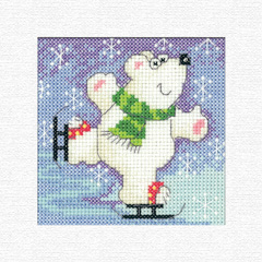click here to view larger image of Polar Bear Christmas Cards Kit by Karen Carter (counted cross stitch kit)