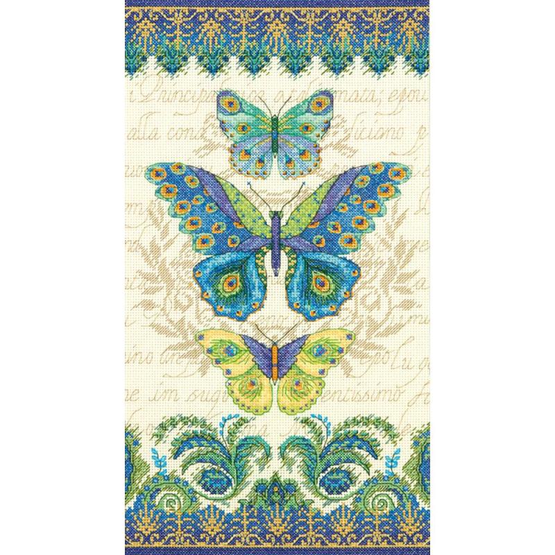 click here to view larger image of Peacock Butterflies (counted cross stitch kit)