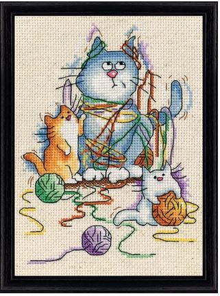 click here to view larger image of Yarn Cats   (counted cross stitch kit)