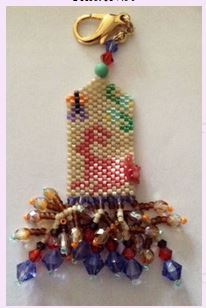 click here to view larger image of Red Rabbits Fob (bead kit)