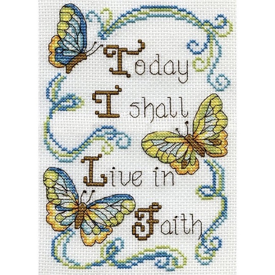 click here to view larger image of Live In Faith (counted cross stitch kit)