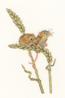 click here to view larger image of Harvest Mice - Little Darlings (27ct) (counted cross stitch kit)