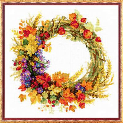 click here to view larger image of Wreath With Wheat (counted cross stitch kit)