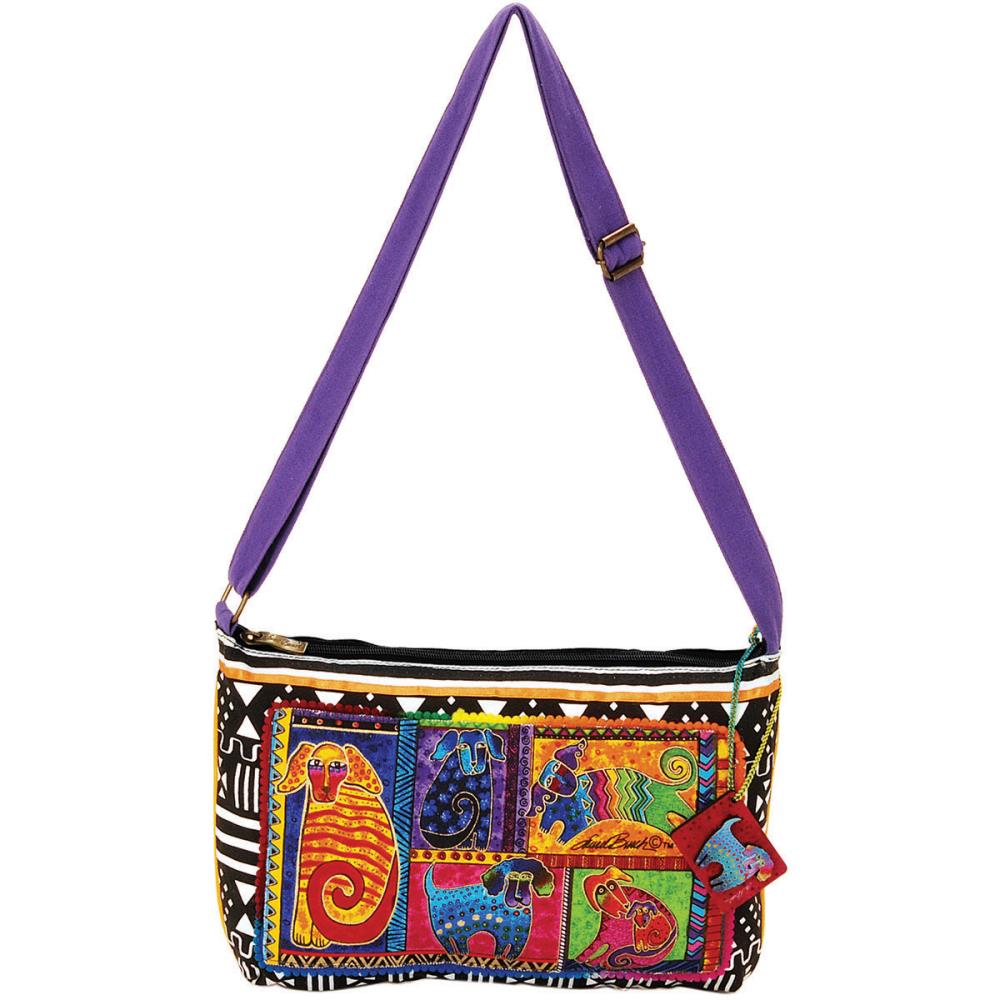 click here to view larger image of Dog Tails Patchwork - Medium Crossbody Zipper Top (accessory)