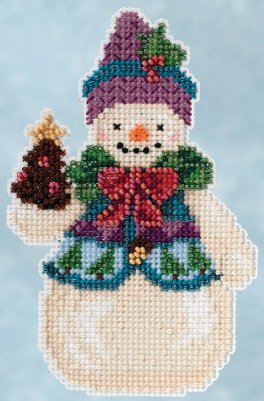 click here to view larger image of Pinecone Snowman (counted cross stitch kit)