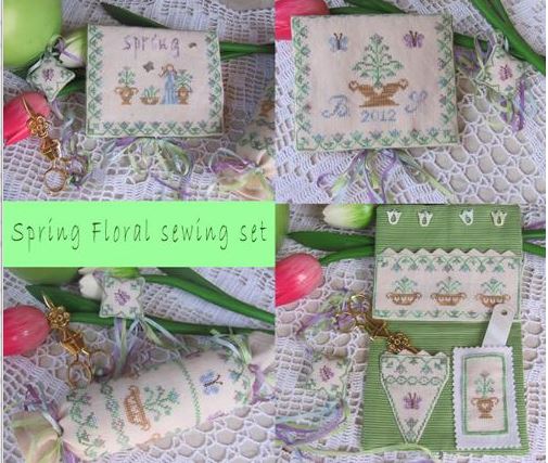 click here to view larger image of Spring Flowers Sewing Set (chart)