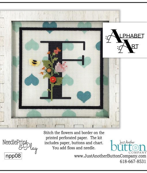 click here to view larger image of Alphabet F (counted cross stitch kit)