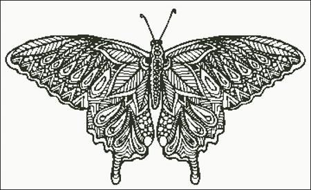 click here to view larger image of Zentangle Butterfly Silhouette (chart)