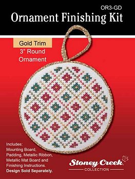 click here to view larger image of Ornament Finishing Kit - 3in Round - Gold (Finishing Products)