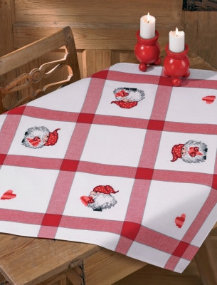 click here to view larger image of Elfs Coffee Table Cloth (stamped cross stitch kit)