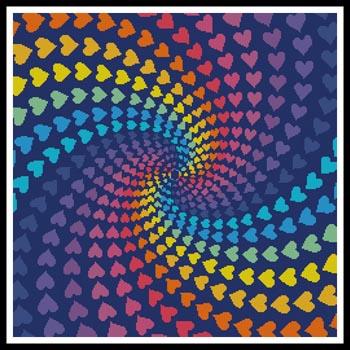 click here to view larger image of Abstract Rainbow Heart Design (chart)