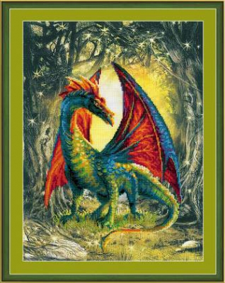 click here to view larger image of Forest Dragon (stamped cross stitch kit)