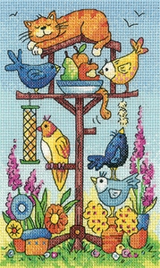 click here to view larger image of Bird Table - Birds Of A Feather (27ct) (counted cross stitch kit)