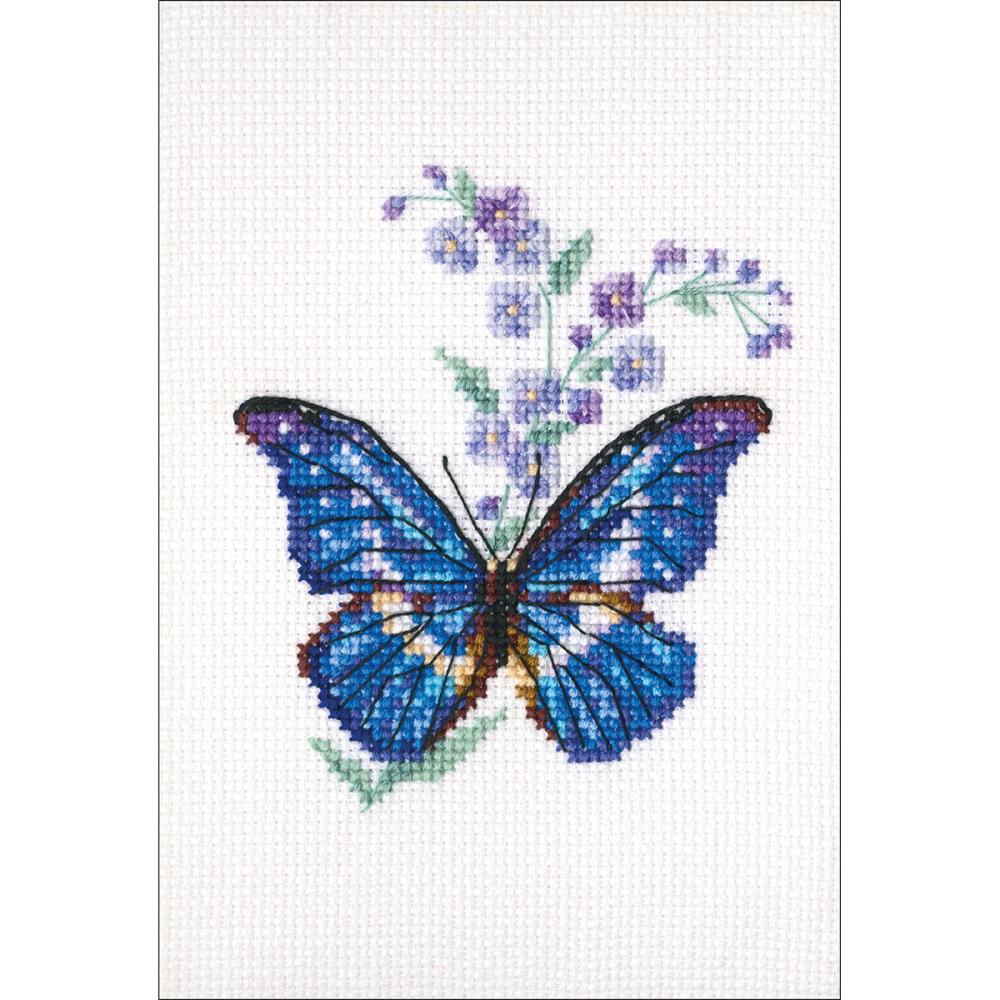 click here to view larger image of Polemonium and Butterfly (counted cross stitch kit)