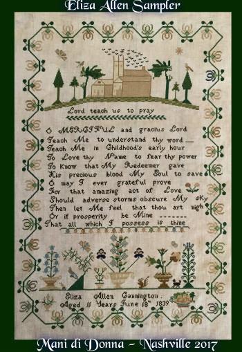 click here to view larger image of Eliza Allen Sampler (chart)