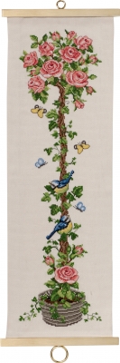 click here to view larger image of Rose Tree Bellpull (counted cross stitch kit)