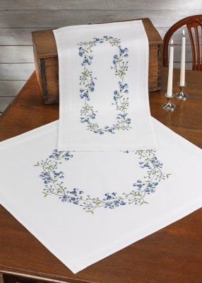 click here to view larger image of Harebell Table Topper (Lower) (stamped cross stitch kit)