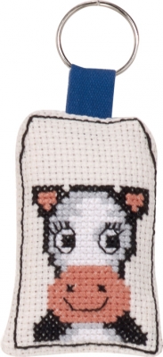 click here to view larger image of Smiling Cow Keyring (counted cross stitch kit)