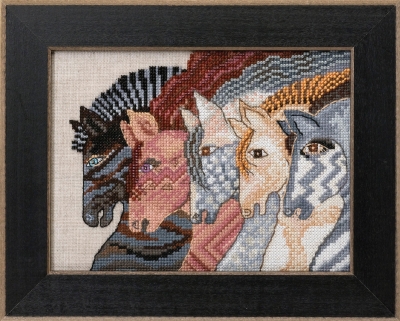 click here to view larger image of Moroccan Mares - Horses Collection (Linen) (counted cross stitch kit)