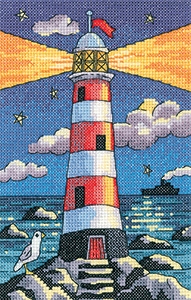 click here to view larger image of Lighthouse By Night - By The Sea (Aida) (counted cross stitch kit)