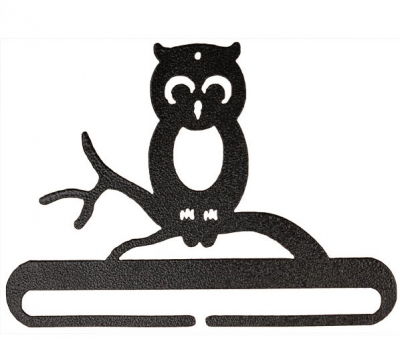 click here to view larger image of Whimsical Owl Split Bottom Bellpull - Charcoal - 6in (accessory)