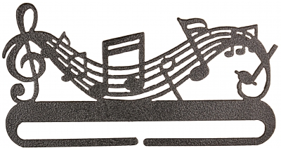 click here to view larger image of Music Split Bottom Bellpull - Charcoal - 6in (accessory)