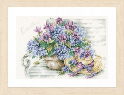 click here to view larger image of Hydrangea on a Bench (counted cross stitch kit)