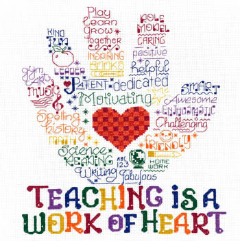 click here to view larger image of Let's Hug A Teacher - Kit (counted cross stitch kit)