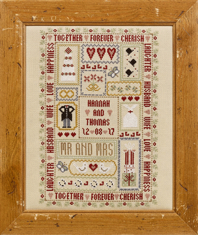 click here to view larger image of Wedding Days - Kit - 32ct Linen (counted cross stitch kit)