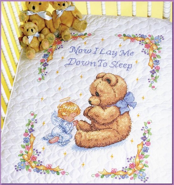 click here to view larger image of Sweet Prayer Quilt (stamped cross stitch kit)