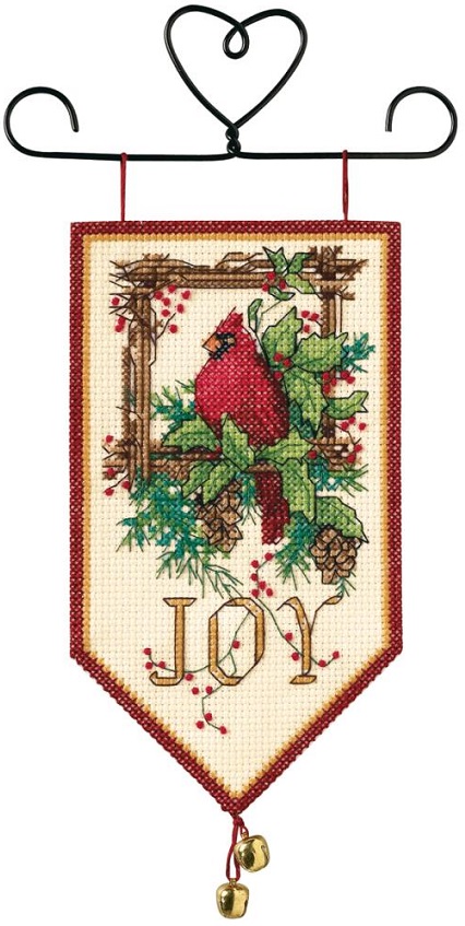 click here to view larger image of Cardinal Joy Mini Banner (counted cross stitch kit)