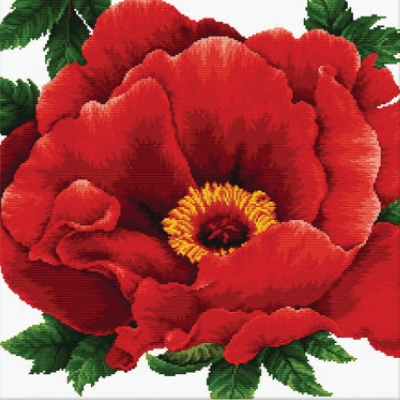 click here to view larger image of Peony - No Count Cross Stitch (stamped cross stitch kit)