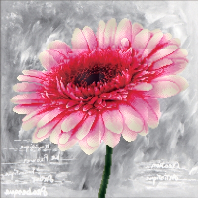 click here to view larger image of Pink Dahlia - No Count Cross Stitch (stamped cross stitch kit)