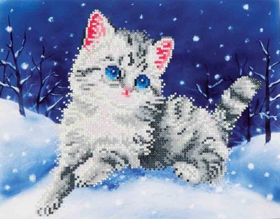 click here to view larger image of Kitten In The Snow (Diamond Embroidery)