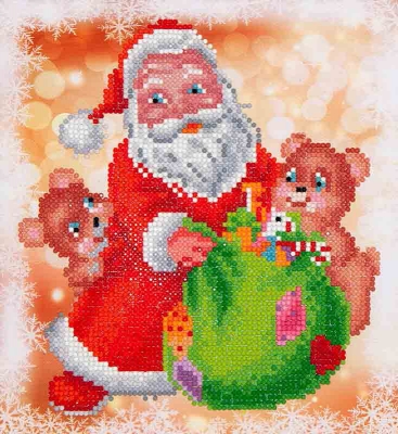 click here to view larger image of Santa and Teddies (Diamond Embroidery)