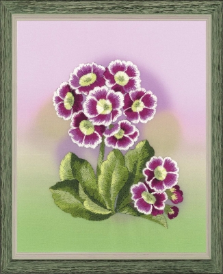 click here to view larger image of Primroses - Satin Stitch (stamped cross stitch kit)