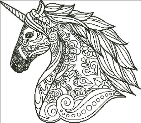 click here to view larger image of Zentangle Unicorn Silhouette (chart)