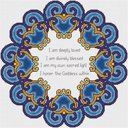 click here to view larger image of Heart Mandala Blue (chart)