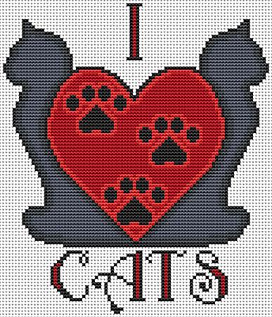 click here to view larger image of I Heart Cats (chart)