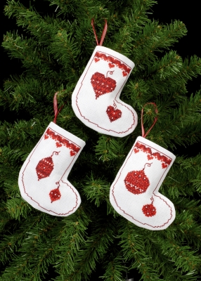 click here to view larger image of Christmas Ornament Stocking Ornaments (counted cross stitch kit)